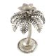 Silver Single Palm Tree Aluminium Candle Stand